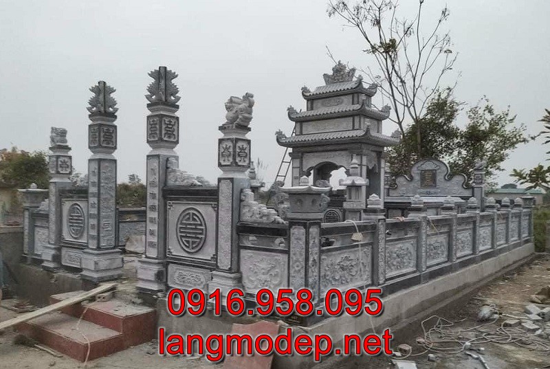 Khu mộ gia tộc bằng đá đẹp chuẩn phong thuỷ, giá tốt, bán chạy nhất tại Tiền Giang năm 2023