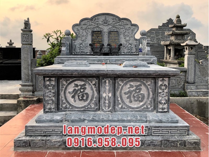 Mẫu mộ đá đôi đẹp chuẩn phong thuỷ, giá tốt, bán chạy nhất tại Vĩnh Long năm 2024
