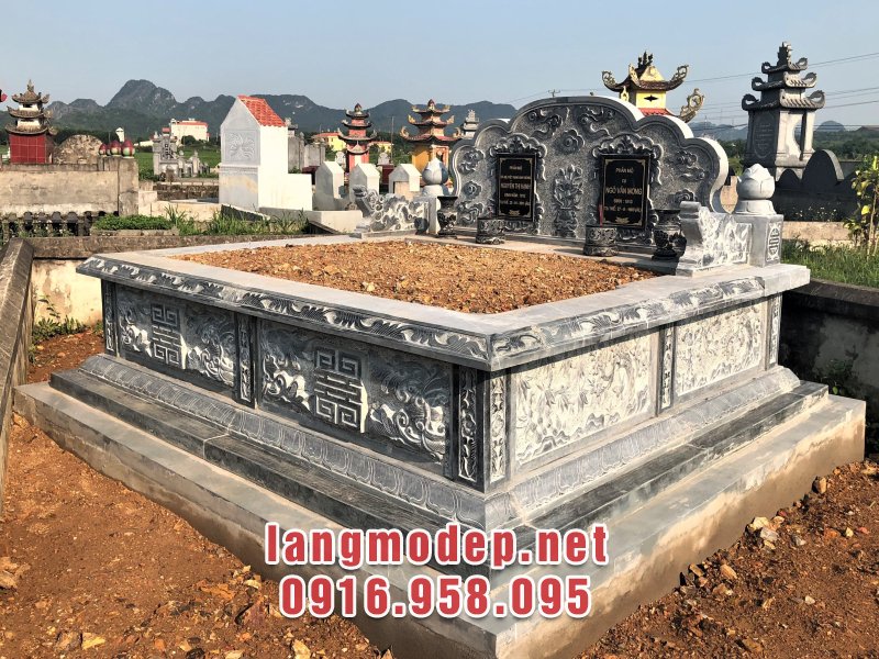 Mẫu mộ đôi hậu bành đơn giản, đẹp mắt