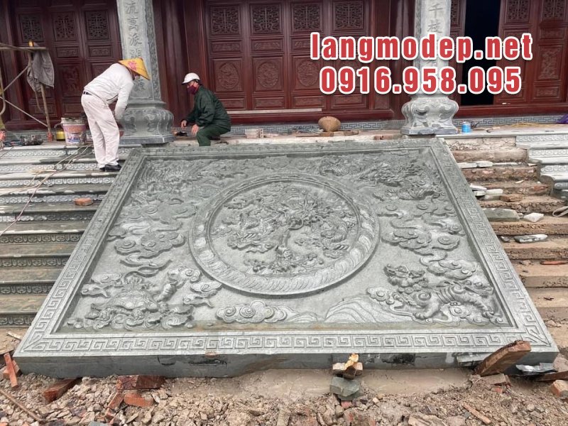 Mẫu chiếu rồng đá xanh rêu đẹp chuẩn phong thuỷ, giá tốt lắp đặt tại Hà Nam năm 2024