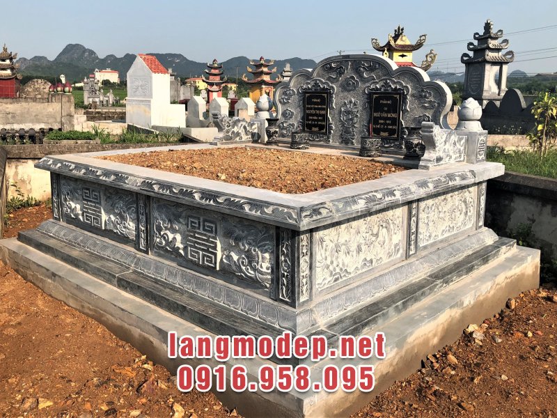 Mẫu mộ đá đôi đẹp chuẩn phong thuỷ với chất lượng và giá thành tốt nhất cho gia chủ tại Lào Cai