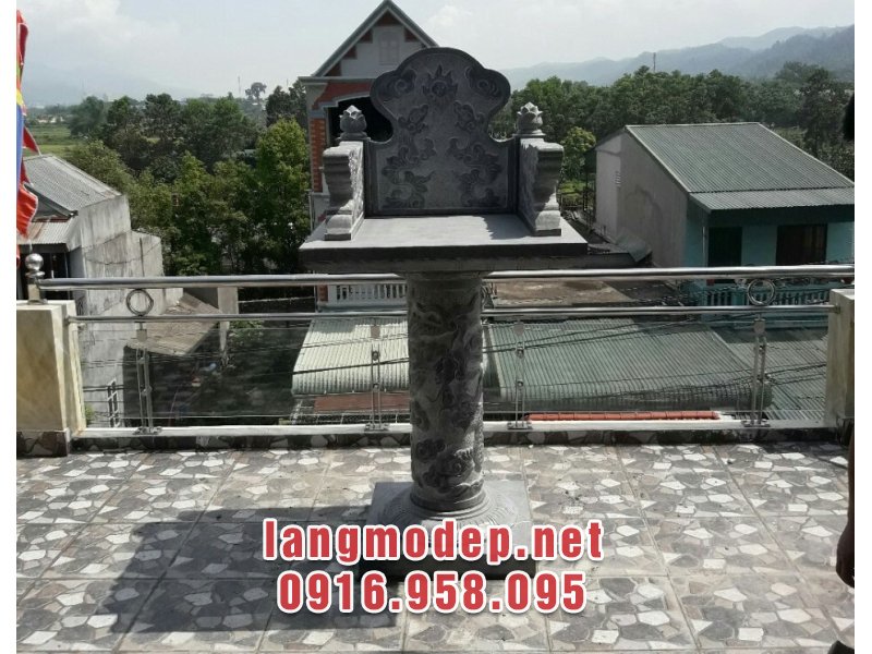 Mẫu cây hương đá xanh đen không mái đẹp chuẩn phong thuỷ, giá tốt