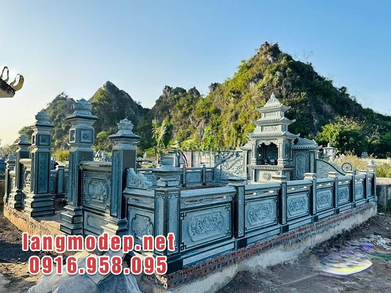 Mẫu lăng mộ đá xanh rêu đẹp chuẩn phong thuỷ, giá tốt