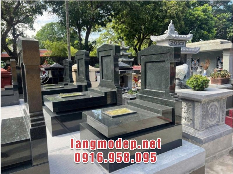 Mẫu mộ đá granite vuông đơn giản, sang trọng, độc đáo