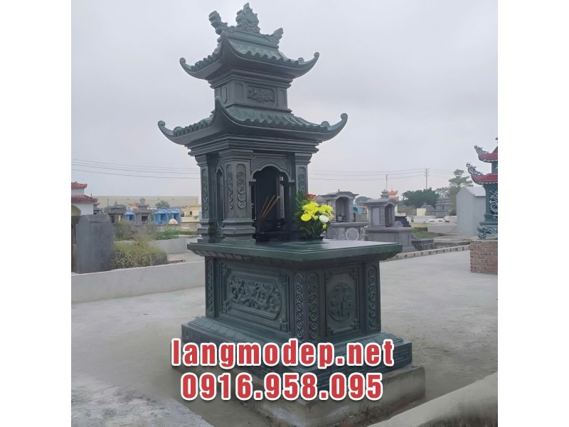 Mộ 2 mái đá xanh rêu bền đẹp, sang trọng, cổ kính, giá tốt