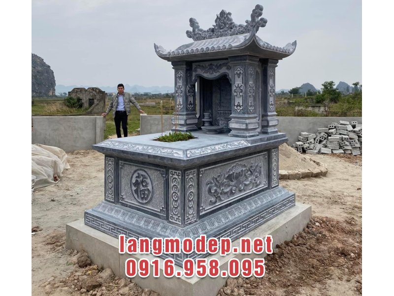 Mẫu mộ đá 1 mái đơn giản, bền đẹp, giá tốt, bán chạy năm 2025