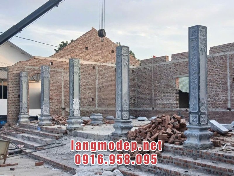 Thi công lắp đặt cột hiên đá nhà từ đường uy tín, chất lượng, giá tốt năm 2025