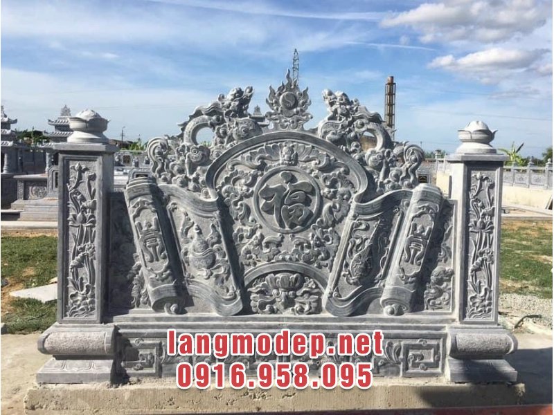 Mẫu bình phong đá Ngũ phúc bền đẹp chuẩn phong thuỷ, sang trọng, ý nghĩa
