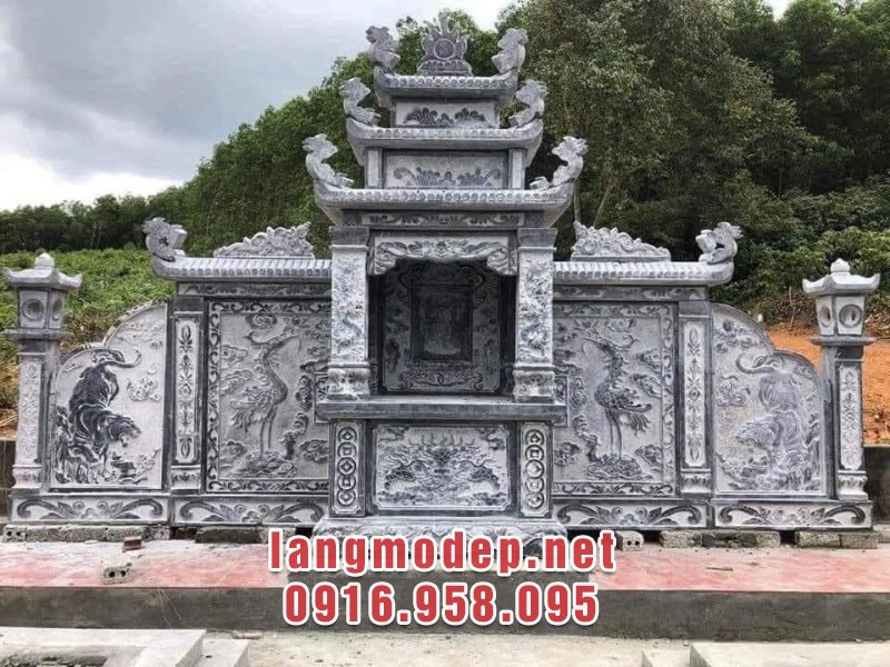Mẫu lăng thờ cánh đá xanh đen truyền thống bền đẹp, giá tốt