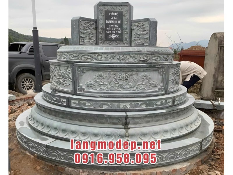 Mẫu mộ đá tròn đẹp, tinh xảo, độc đáo, chuẩn phong thuỷ, giá tốt năm 2025