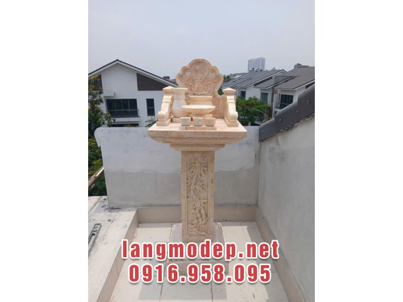 Bàn thờ thiên bằng đá vàng - Cây hương thờ bằng đá vàng
