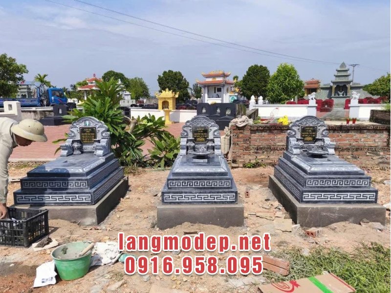 Mẫu mộ đá tam cấp đơn giản, bền đẹp chuẩn phong thuỷ, giá tốt năm 2025