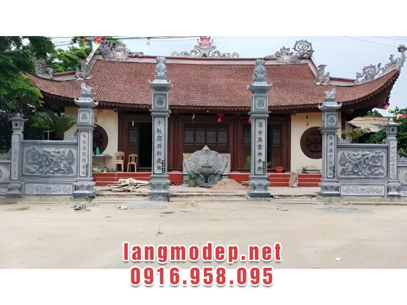 Cổng đá tứ trụ nhà thờ họ đơn giản, vững chắc, bền đẹp, giá tốt năm 2025