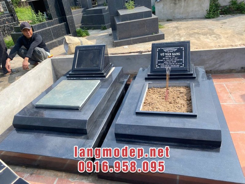 Mộ đá granite đen – Mộ đá đơn giản, hiện đại, giá tốt năm 2025