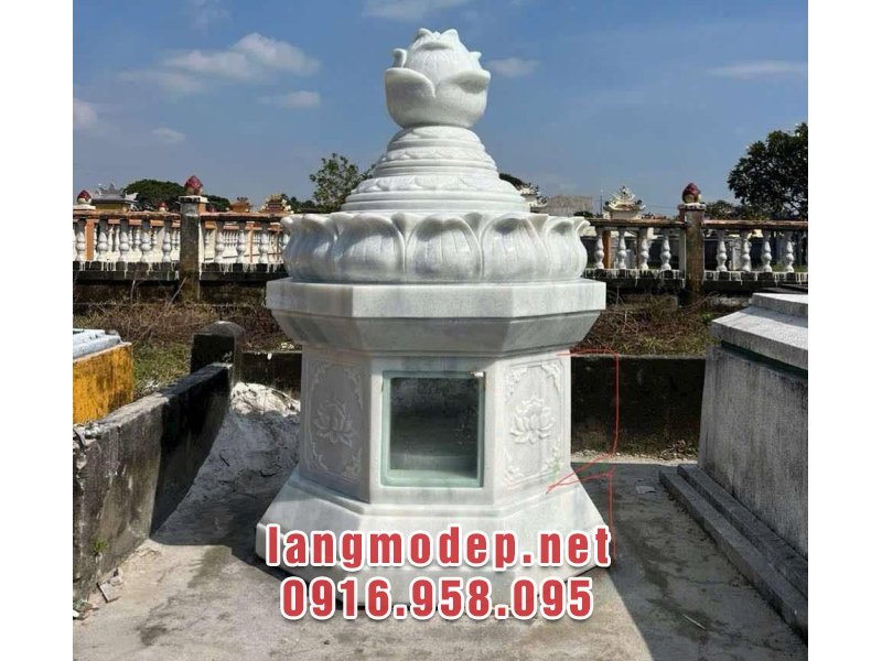 Mộ tháp đá trắng thanh thoát, sang trọng, tinh tế, chuẩn phong thuỷ