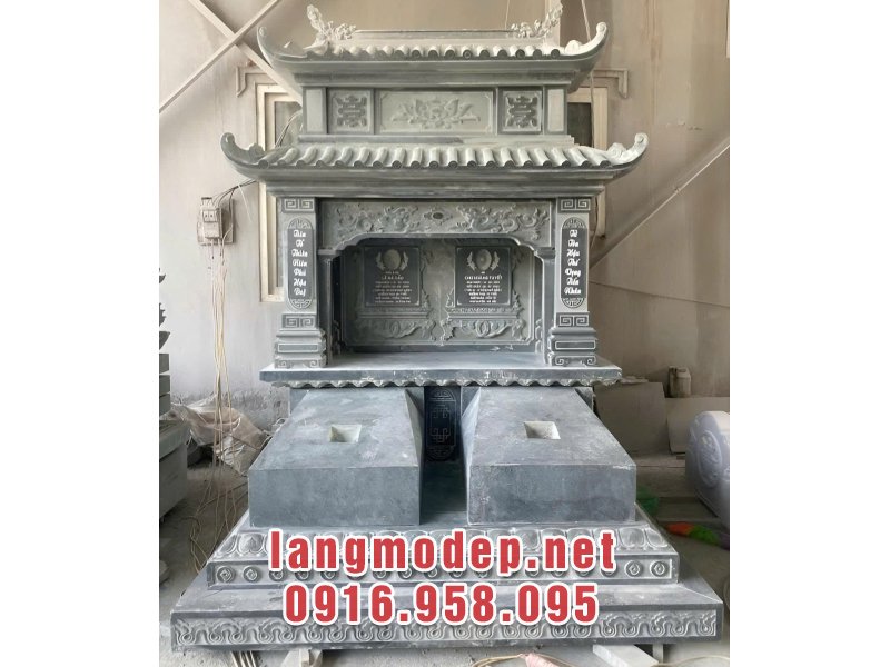 Mộ đá đôi xanh rêu 2 mái bền đẹp vĩnh cửu với thời gian và mang đậm giá trị tâm linh, phong thuỷ cao quý