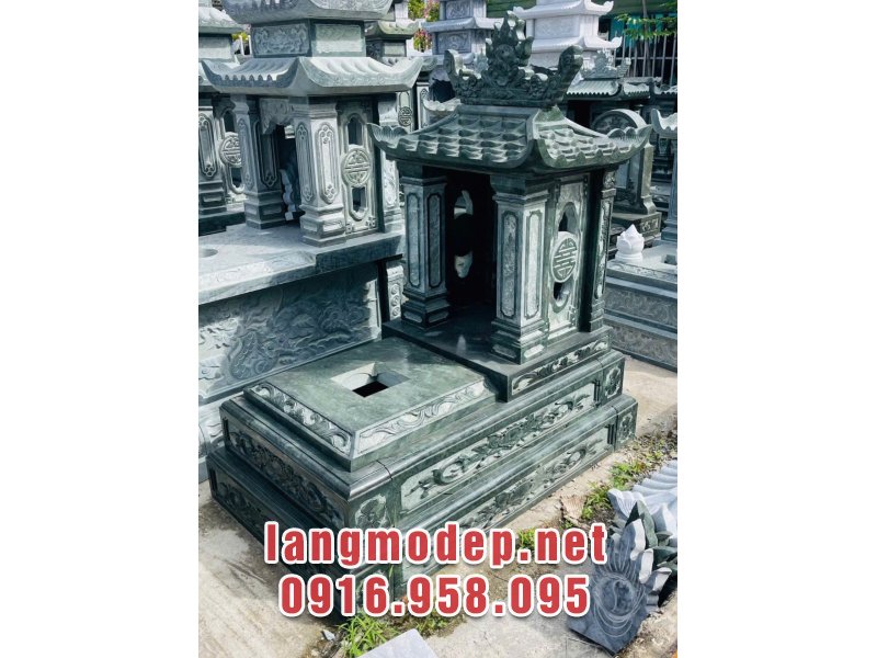 Mộ tam cấp 1 mái đá xanh rêu – Mẫu mộ đá đẹp, giá tốt năm 2025