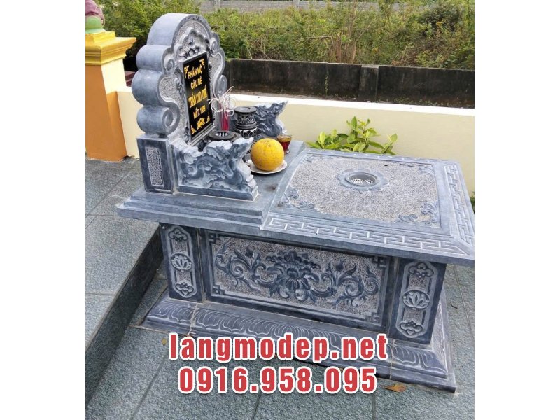 Mẫu mộ bành đá xanh đen đơn giản, nhỏ gọn, bền đẹp, giá tốt