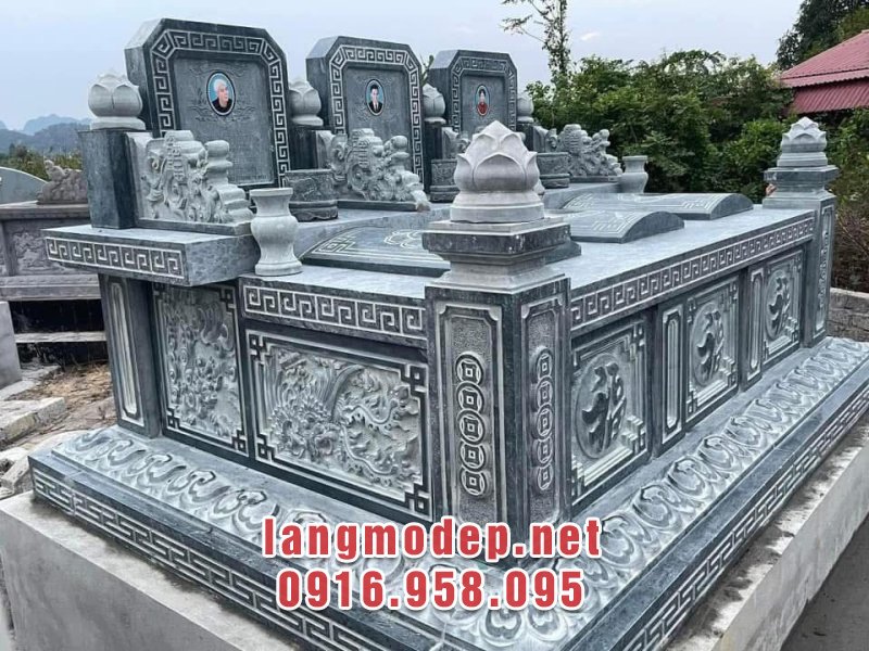 Mẫu mộ đá 3 ngôi liền kề bền đẹp, ý nghĩa, chuẩn phong thuỷ, giá tốt