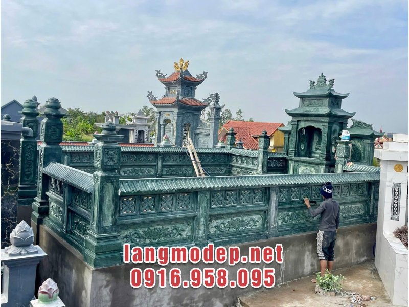 Mẫu lăng mộ đá xanh Ấn Độ sang trọng, đẳng cấp, chuẩn phong thuỷ, bền vững, giá tốt năm 2026