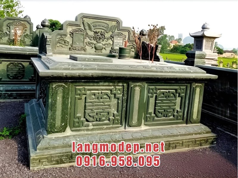 Mộ đôi hậu bành đá xanh rêu bền bỉ, sang trọng, chuẩn phong thuỷ, giá tốt năm 2026