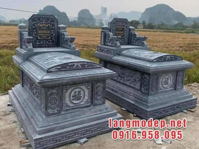 Mộ đá tam sơn (mộ đá hậu bành/ mộ đá không mái) bền đẹp chuẩn phong thuỷ, giá tốt năm 2026