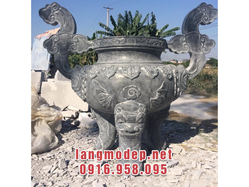 Mẫu lư hương đá tròn tai mây mềm mại, thanh thoát, bền đẹp chuẩn phong thuỷ, giá tốt năm 2026