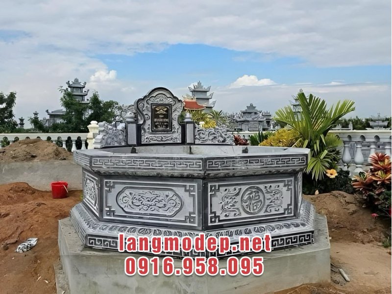 Mộ bát giác đá xanh đen chuẩn phong thuỷ, sang trọng, bền vững, giá tốt năm 2026