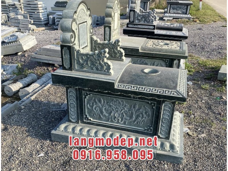 Mẫu mộ đơn không mái đá xanh rêu đơn giản, nhỏ gọn, bền đẹp, ý nghĩa, giá tốt năm 2026