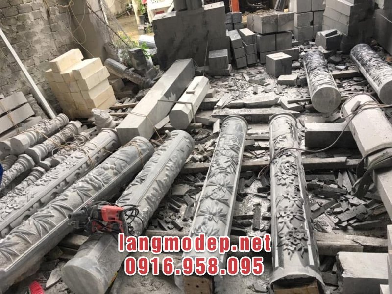 Lăng mộ đẹp Ninh Bình chuyên tư vấn thiết kế, thi công lắp đặt cột đá tự nhiên bền đẹp, giá tốt, uy tín, chất lượng