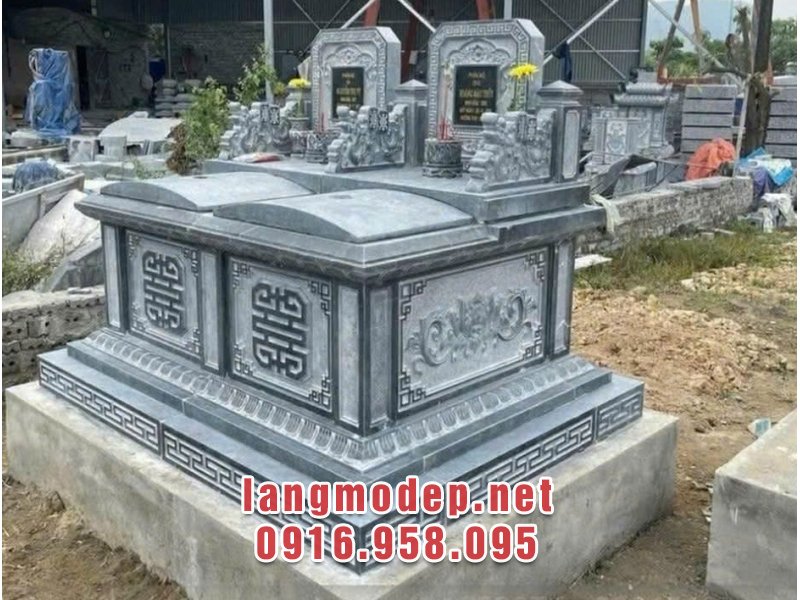 Mẫu mộ đá đôi không mái đơn giản, giá tốt được ưa chuộng năm 2026